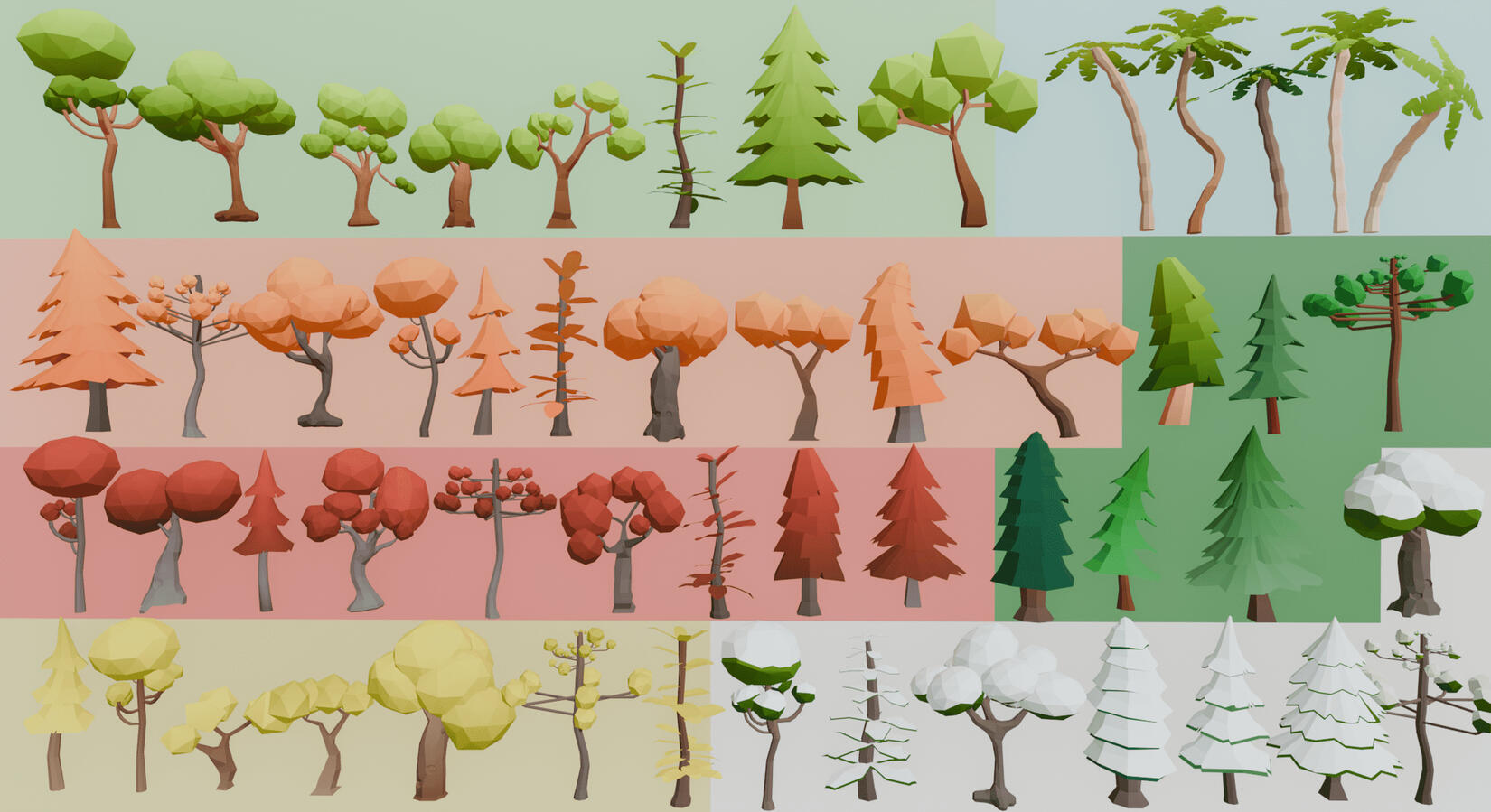 Low Poly tree Bundle (free)